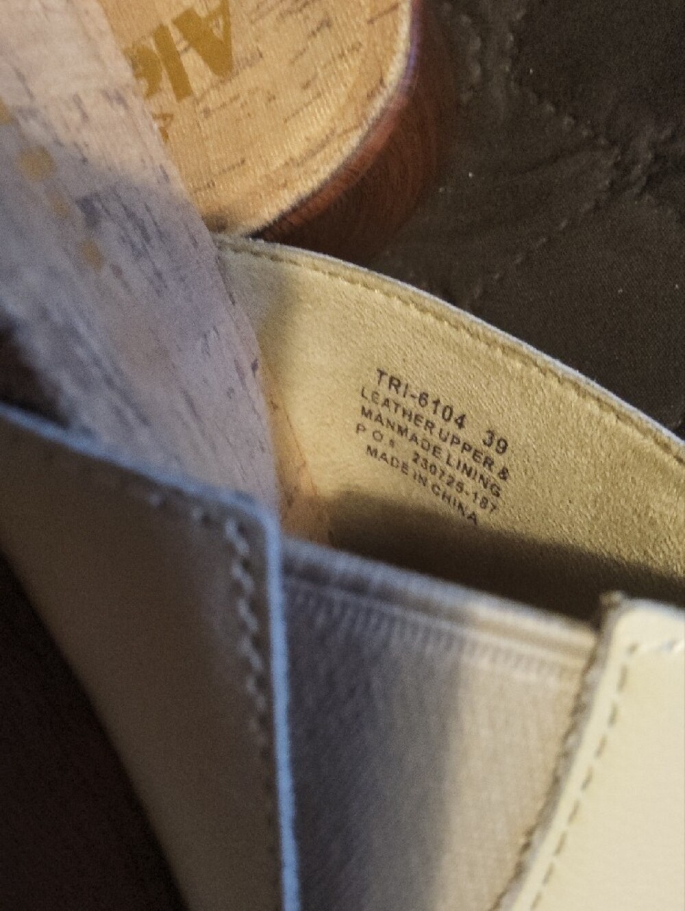 Size 39 NWOT Alegria Women's Light Cream Cork Slide Clogs - Picture 7 of 7